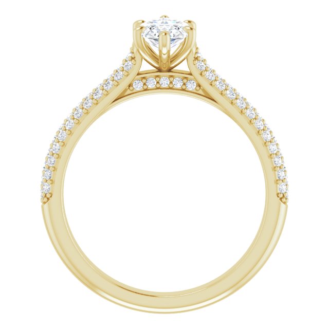 Marquise Pavé Accented Engagement Ring