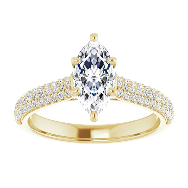 Marquise Pavé Accented Engagement Ring