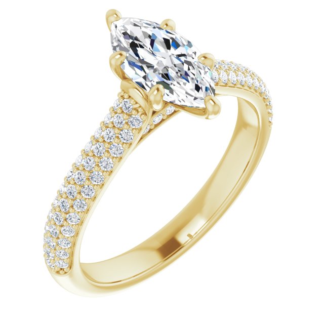 Marquise Pavé Accented Engagement Ring