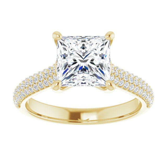 Princess Pavé Accented Engagement Ring