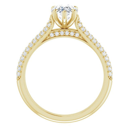 Pear Pavé Accented Engagement Ring