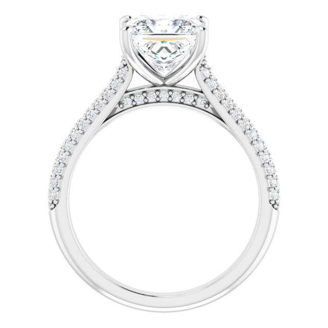 Princess Pavé Accented Engagement Ring