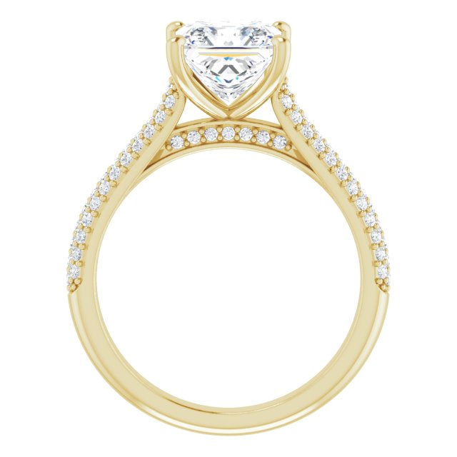 Princess Pavé Accented Engagement Ring