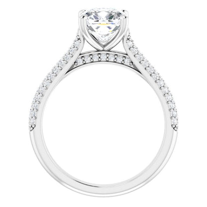 Cushion Pavé Accented Engagement Ring