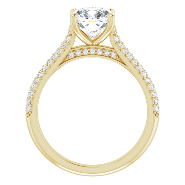 Cushion Pavé Accented Engagement Ring