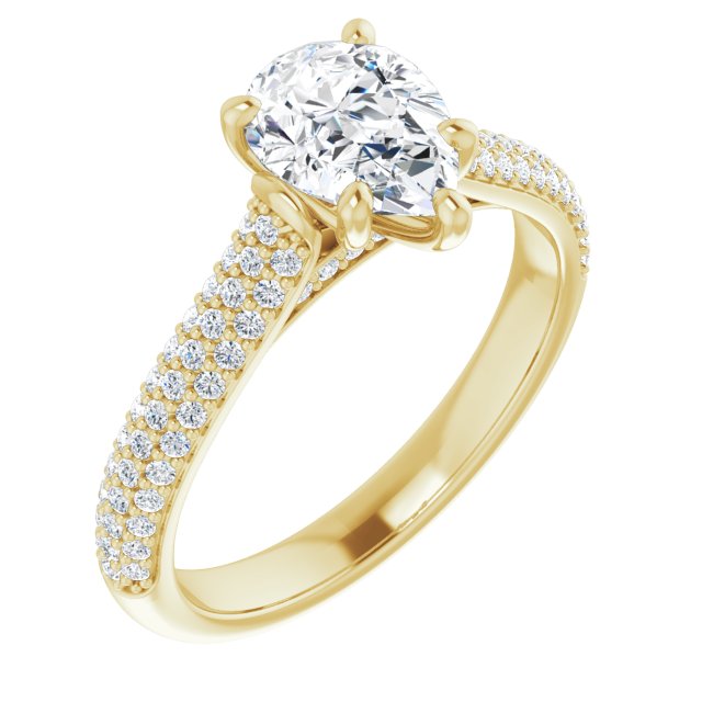 Pear Pavé Accented Engagement Ring