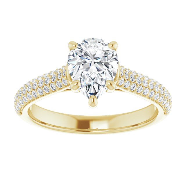 Pear Pavé Accented Engagement Ring