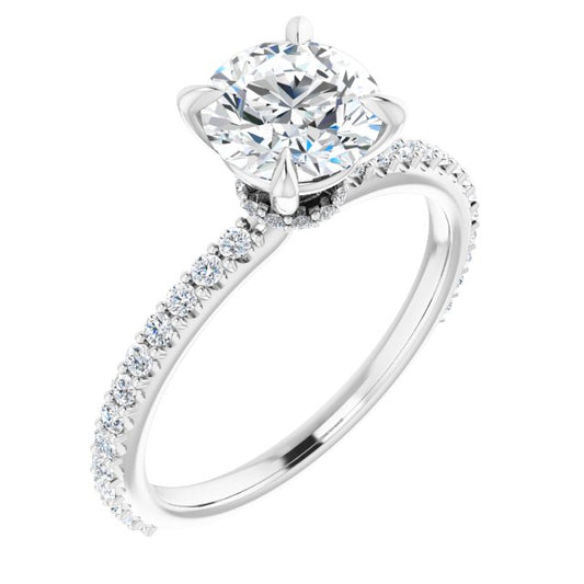 Round Brilliant Accented Engagement Ring