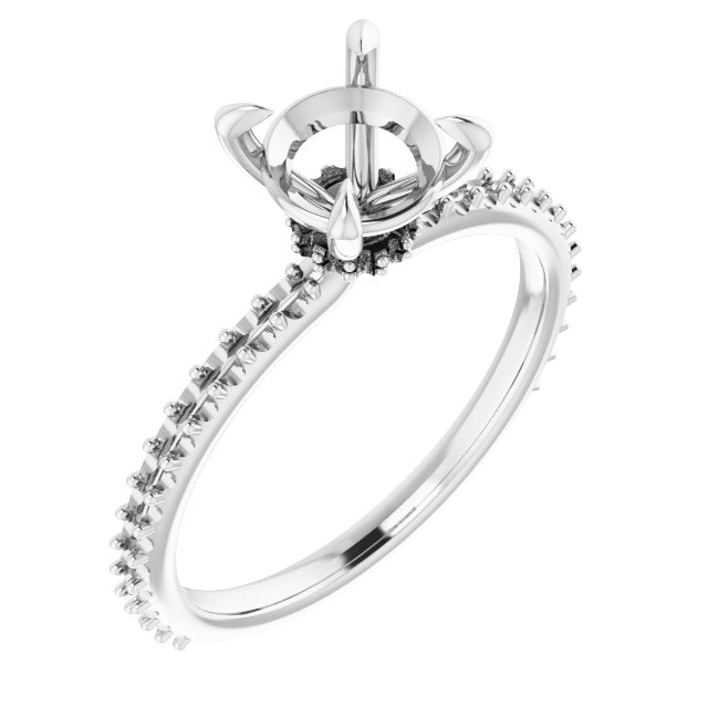 Round Brilliant Accented Engagement Ring