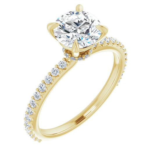 Round Brilliant Accented Engagement Ring