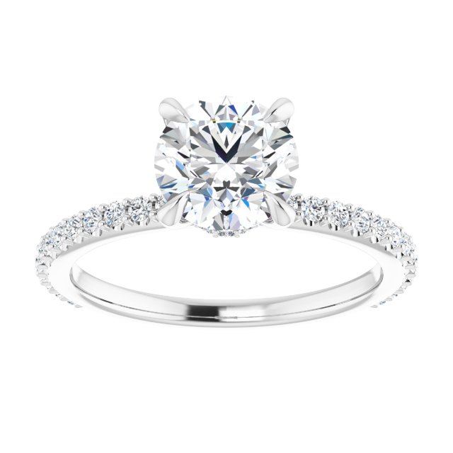 Round Brilliant Accented Engagement Ring