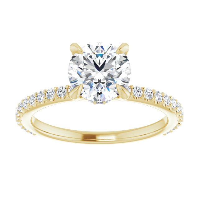 Round Brilliant Accented Engagement Ring