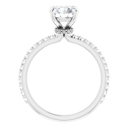 Round Brilliant Accented Engagement Ring