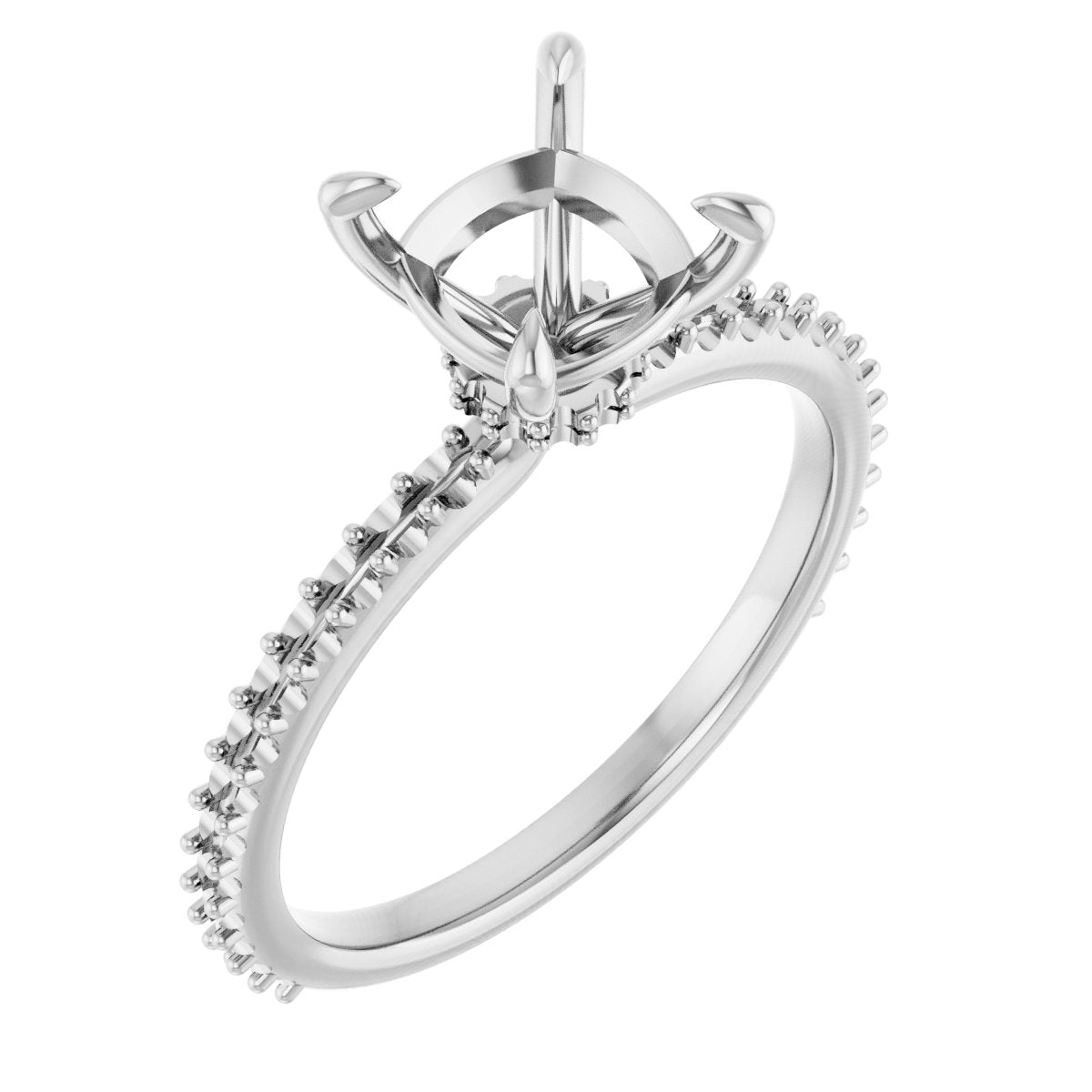 Cushion Accented Engagement Ring