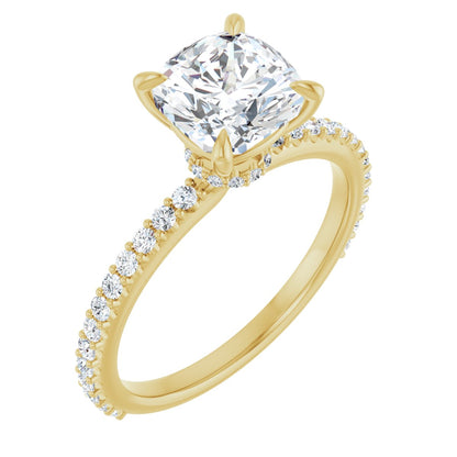 Cushion Accented Engagement Ring