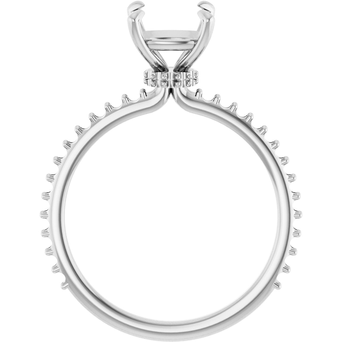 Cushion Accented Engagement Ring