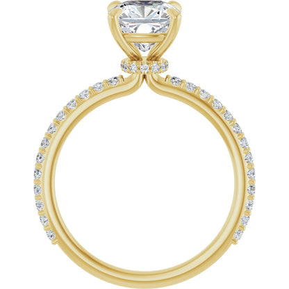 Cushion Accented Engagement Ring