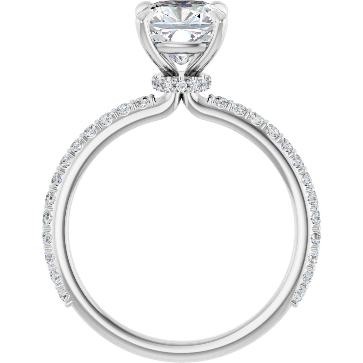 Cushion Accented Engagement Ring