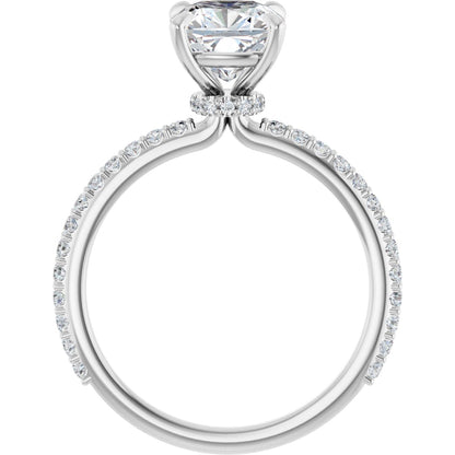 Cushion Accented Engagement Ring