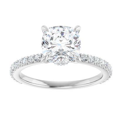 Cushion Accented Engagement Ring