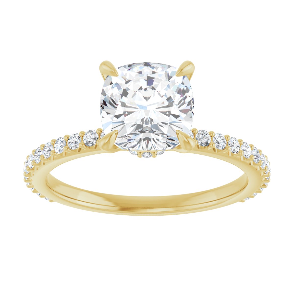 Cushion Accented Engagement Ring