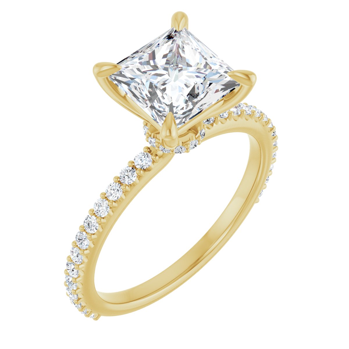 Princess Accented Engagement Ring