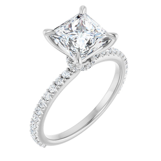 Princess Accented Engagement Ring