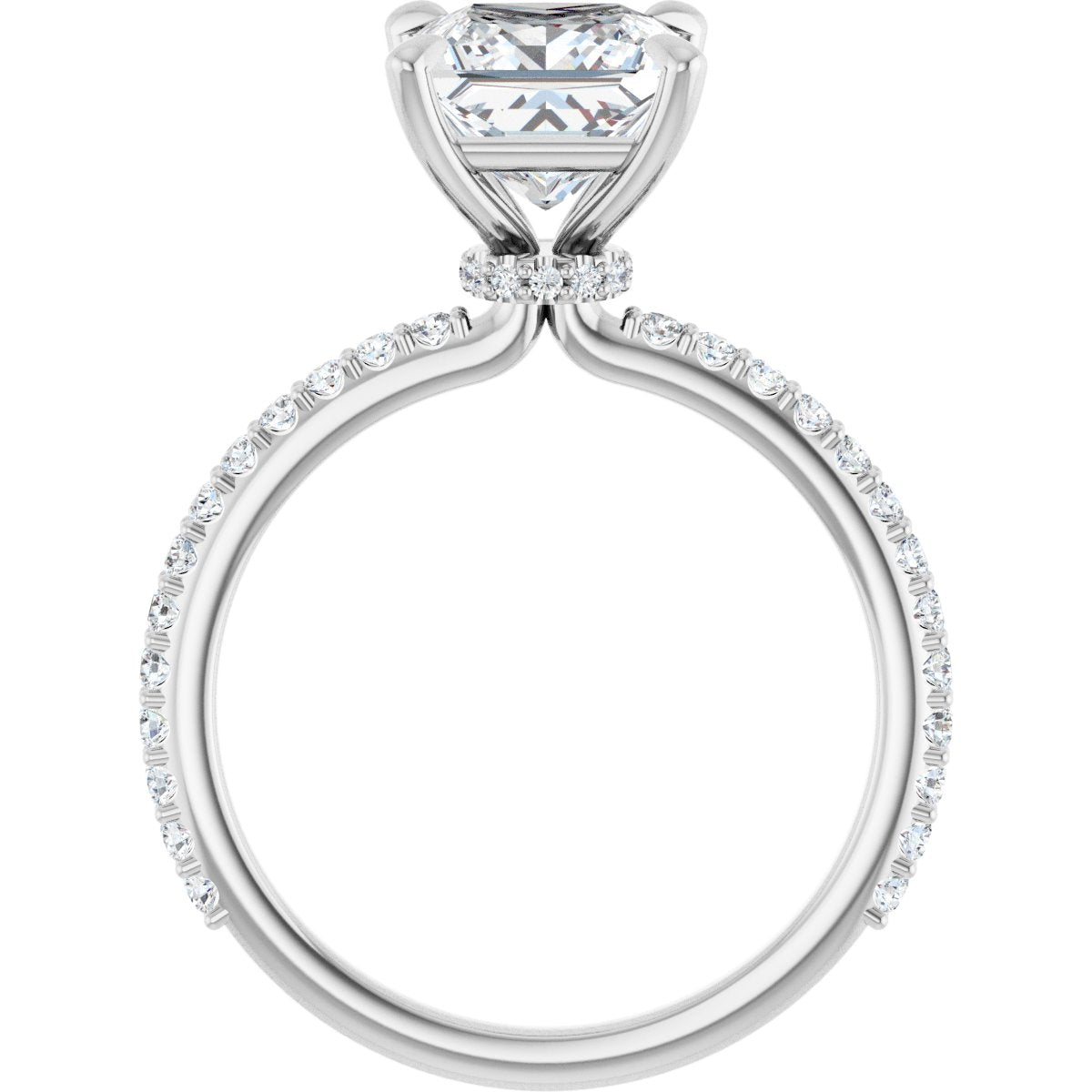 Princess Accented Engagement Ring