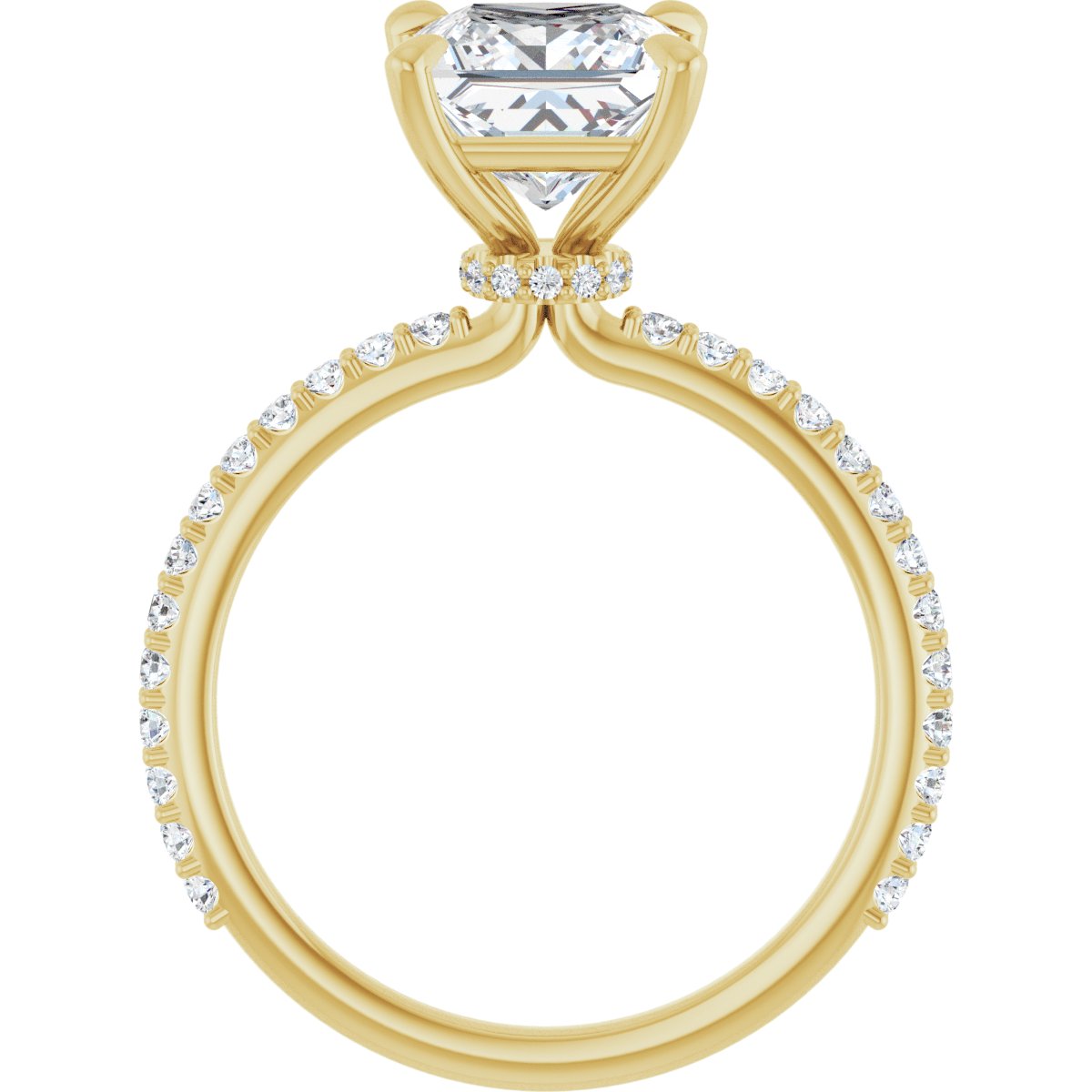 Princess Accented Engagement Ring