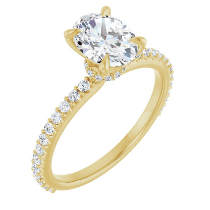 Oval Accented Engagement Ring