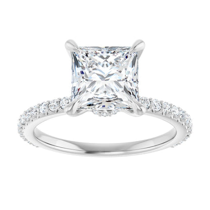 Princess Accented Engagement Ring