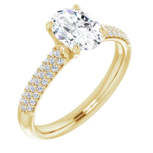 Oval Pavé Accented Engagement Ring