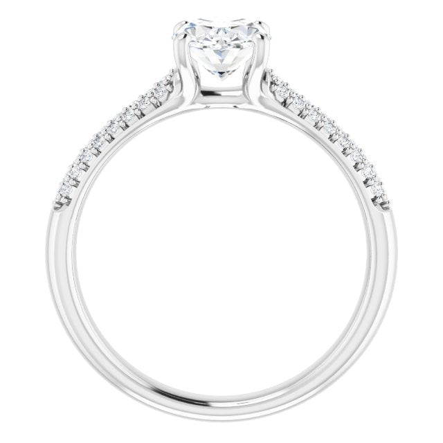 Oval Pavé Accented Engagement Ring