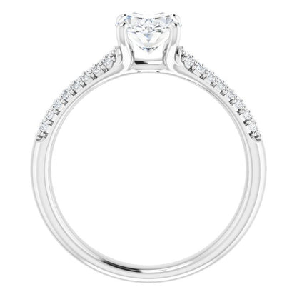 Oval Pavé Accented Engagement Ring