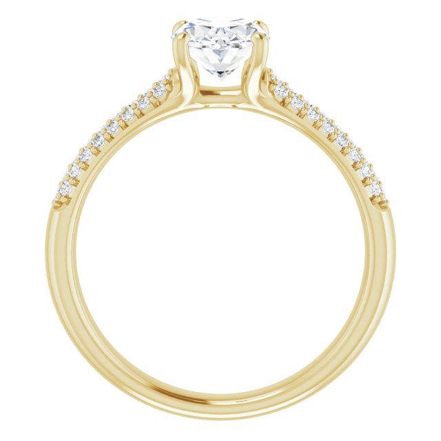 Oval Pavé Accented Engagement Ring