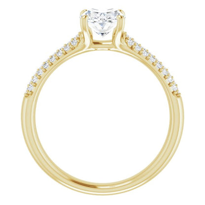 Oval Pavé Accented Engagement Ring