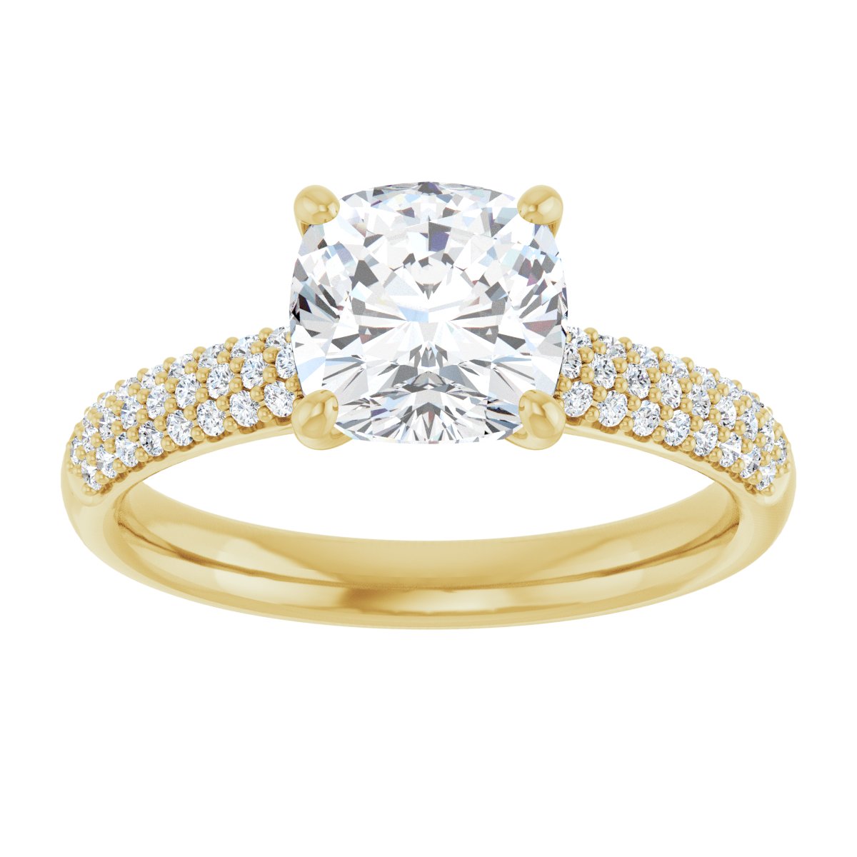 Cushion Pavé Accented Engagement Ring