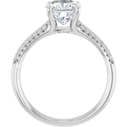 Cushion Pavé Accented Engagement Ring