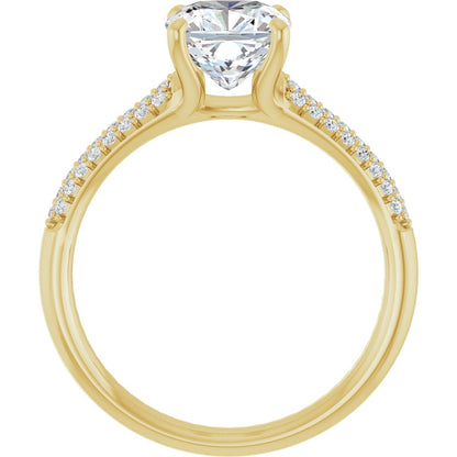 Cushion Pavé Accented Engagement Ring