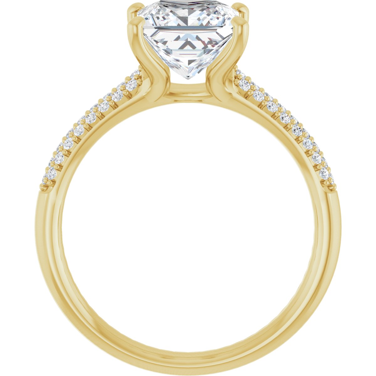 Princess Pavé Accented Engagement Ring