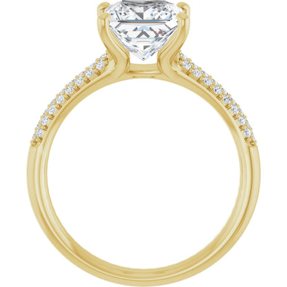 Princess Pavé Accented Engagement Ring