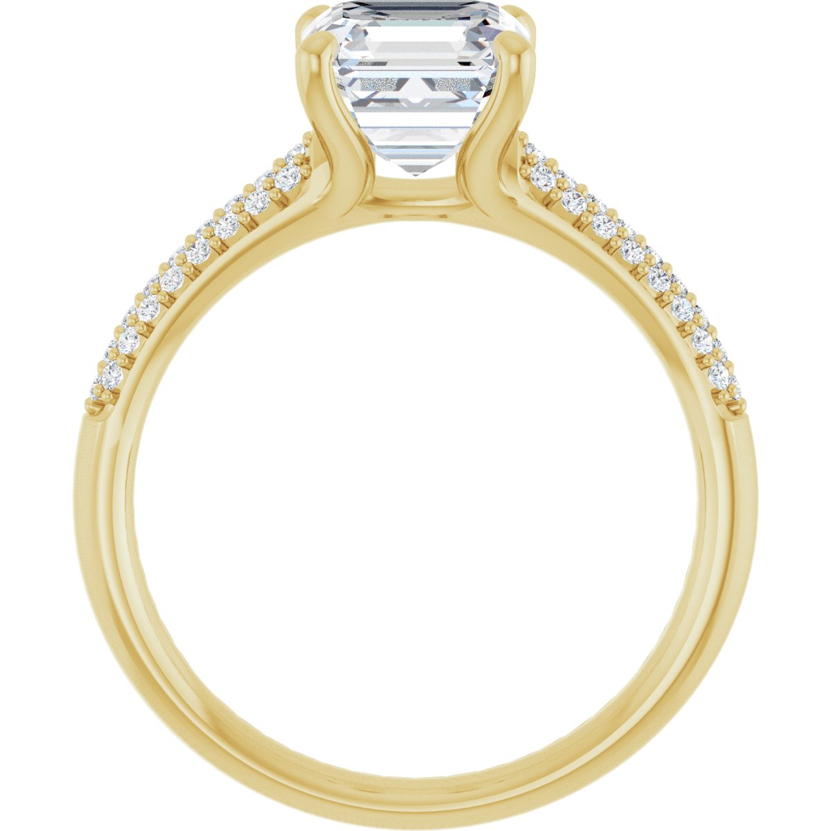 Asscher Pavé Accented Engagement Ring