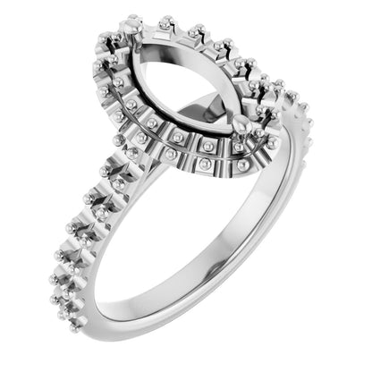 Marquise Halo-Style Engagement Ring