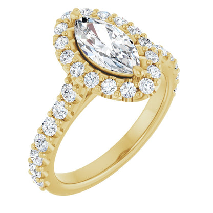 Marquise Halo-Style Engagement Ring