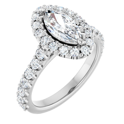 Marquise Halo-Style Engagement Ring