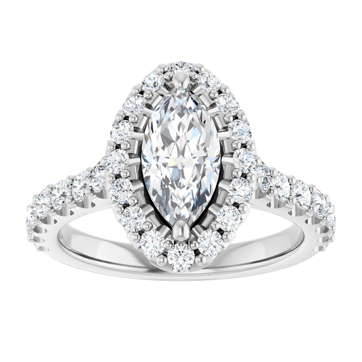 Marquise Halo-Style Engagement Ring