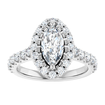 Marquise Halo-Style Engagement Ring