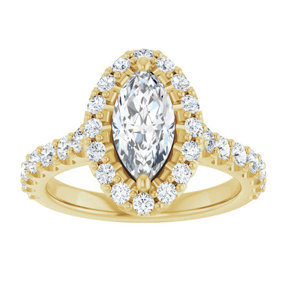 Marquise Halo-Style Engagement Ring