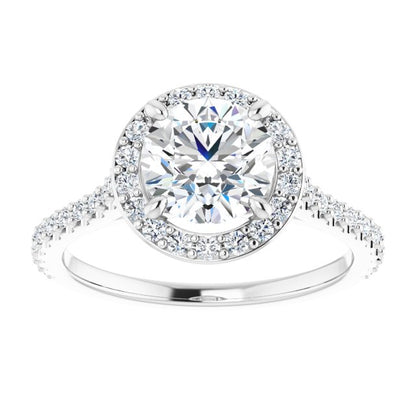 Round Brilliant Halo-Style Engagement Ring