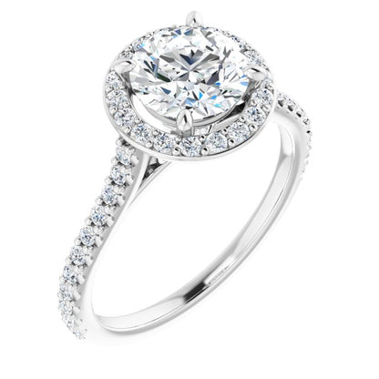 Round Brilliant Halo-Style Engagement Ring